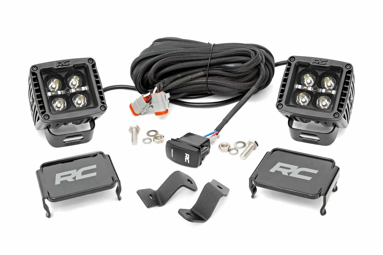 Fits Ford F-150(15-24) LED Light Pair Ditch Mount 2_ Black DRL 71031